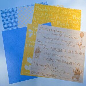 Winnie the Pooh -   Disney 12x12 Scrapbook Paper Lot - NEW